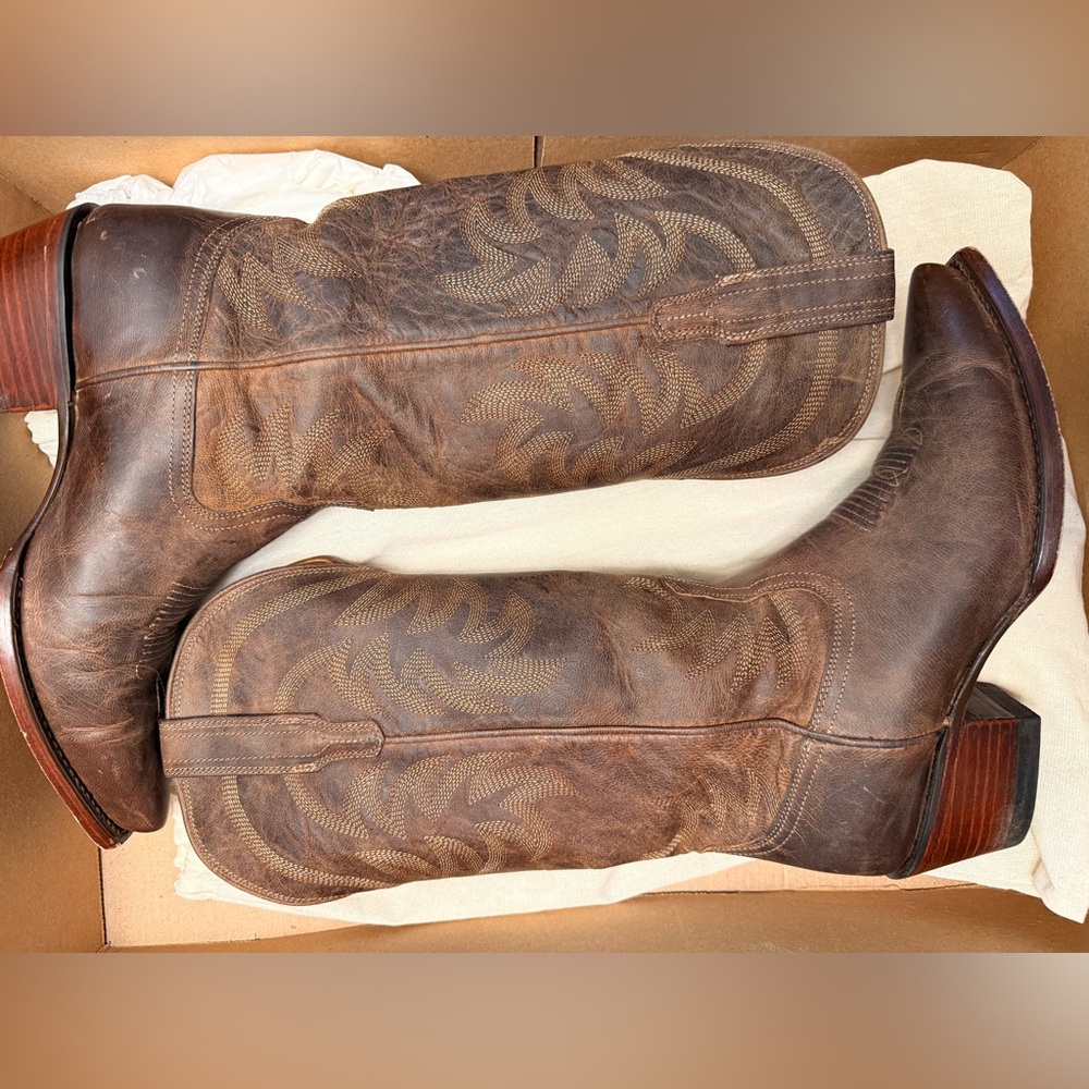 Tecovas Annie Café Goat Leather Boots